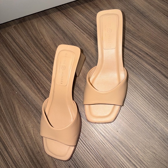 Beige Block Heel Slide Sandals - Chinese Laundry - Picture 2 of 3